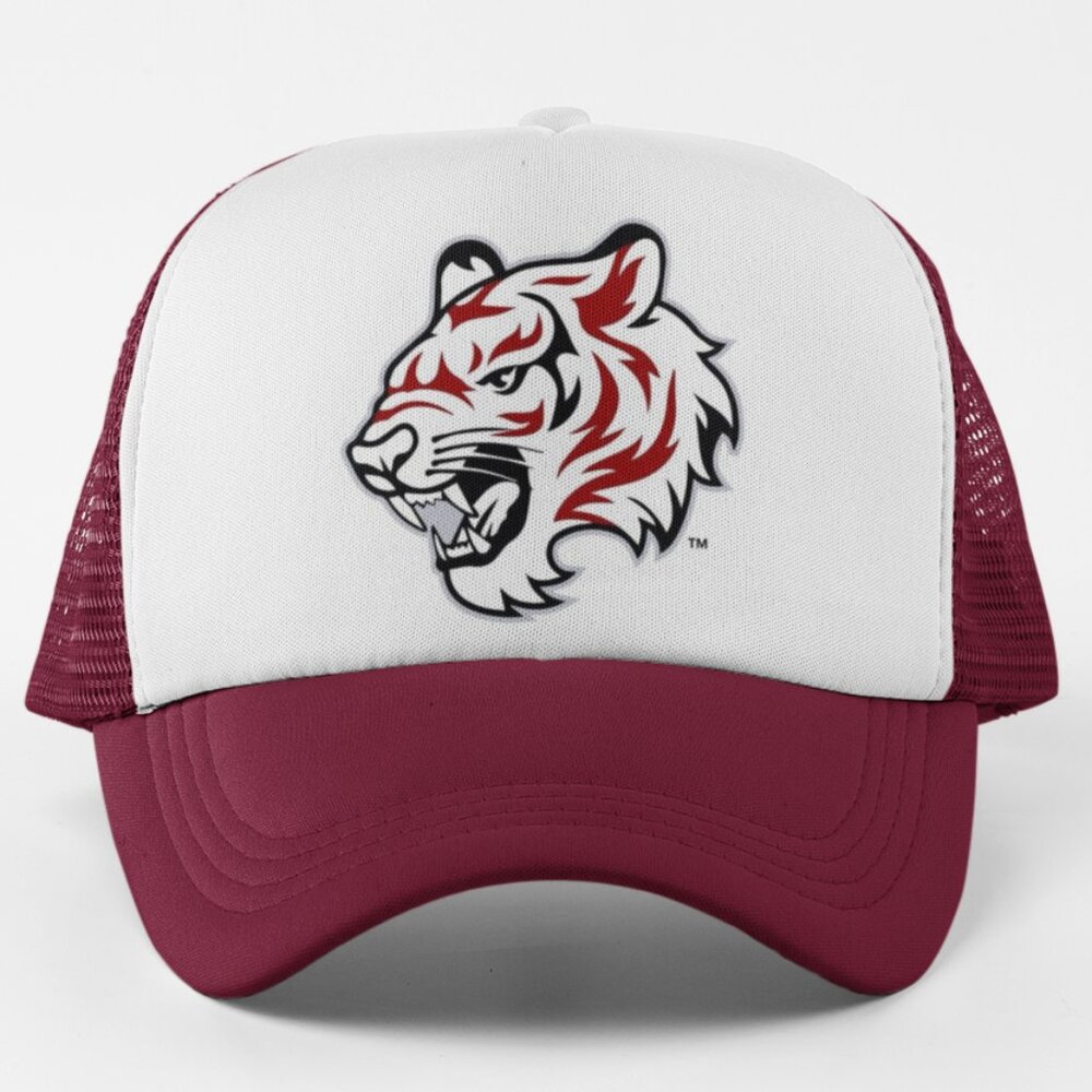NEW Texas Southern Tigers Head Foam Trucker Mesh Snapback Hat 2TONE MAROON WHITE